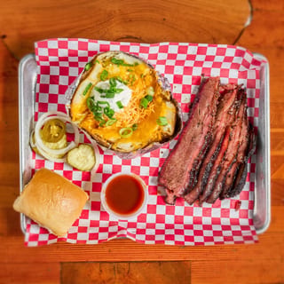 Sliced Brisket Plate with Baked Potato