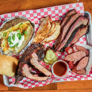 2 or 3 Meat Plate with Baked Potato