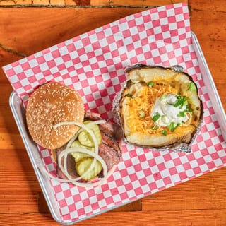 Sandwich Plate with Overstuffed Potato